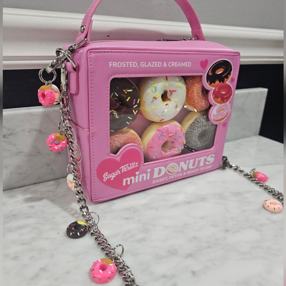 Dolls Kill Sugar Thrillz Donut Looking Like A Snack Crossbody Bag Pink Purse 💗 - Picture 7 of 16